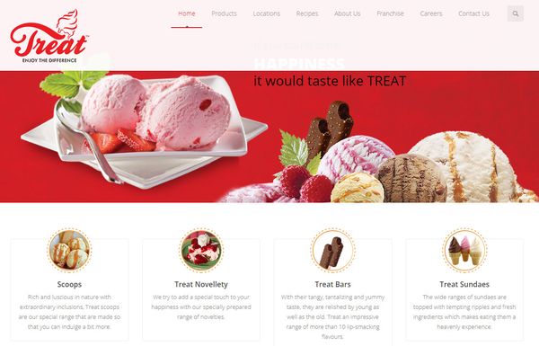 Website for Ice Cream Company