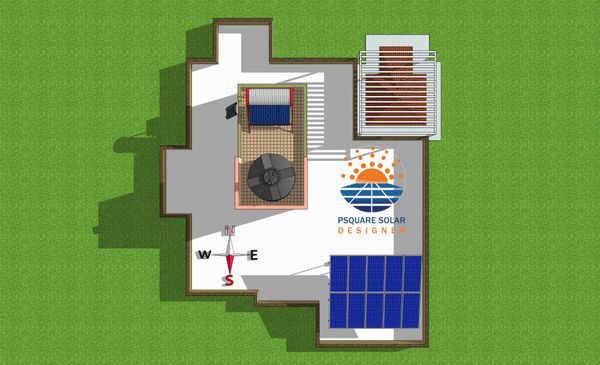 3.3 KW Solar Rooftop 3D Design