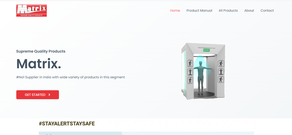 Website Design for Covid-19 Kit Manufacturer
