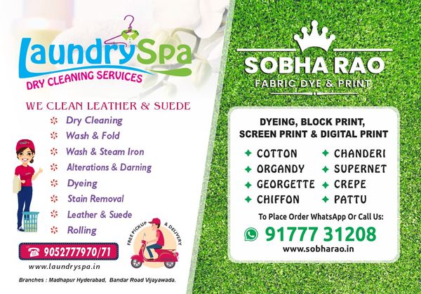 Laundryspa Drycleaning Services SobhaRao Fabric Dye N print