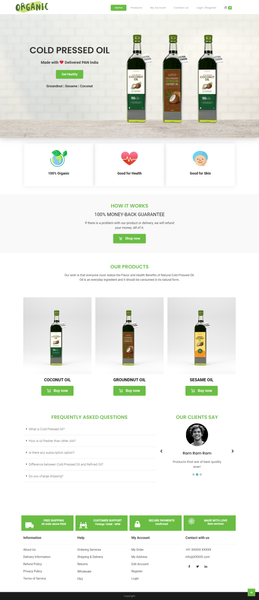 E-commerce website for Cold Pressed Oil Manufacturer