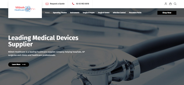 Healthcare products website development and marketing services.