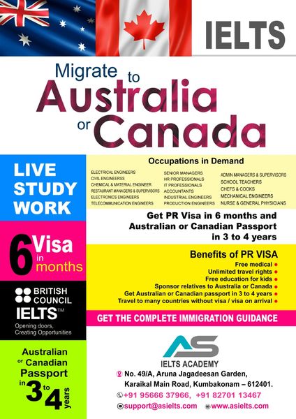 IELTS training courses, Immigration services for study,work,live