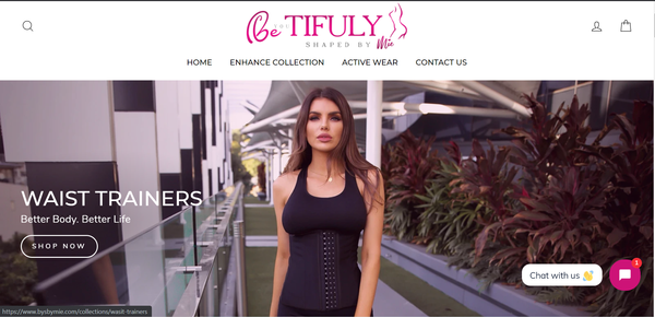shopify website design for women shapewear