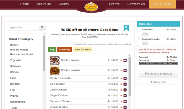 Online Food Ordering web application and website
