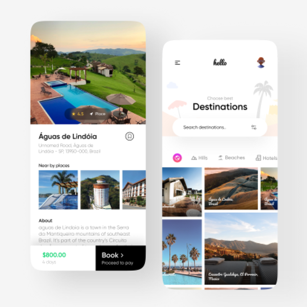 Travel app UI