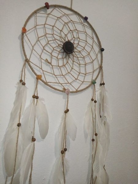 7 Chakras gemstone Dreamcatcher Flower of Life.