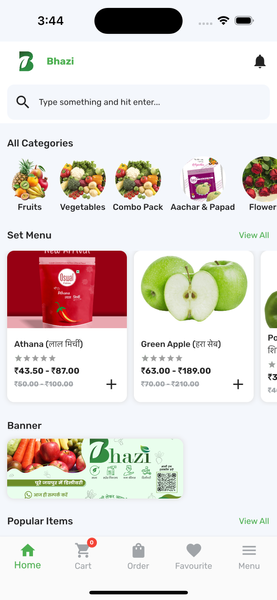 Bhazi App - Fresh Fruits & Vegetables Delivered Right to Your Doorstep 🥦🍎🥕