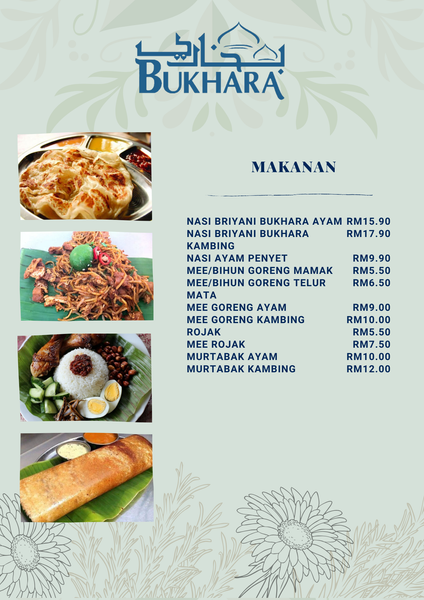 Bukhara Opening Menu