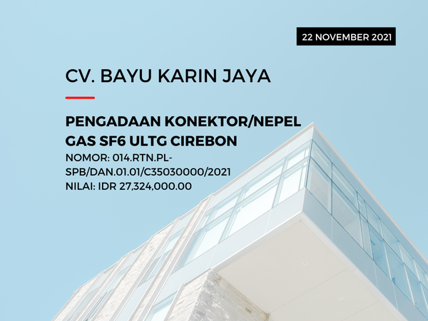 PENGADAAN KONEKTOR/NEPEL GAS SF6 ULTG CIREBON