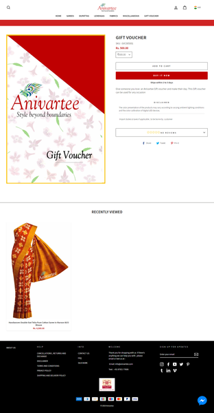 E-commerce Web Application Development for Anivartee using Shopify Paltform