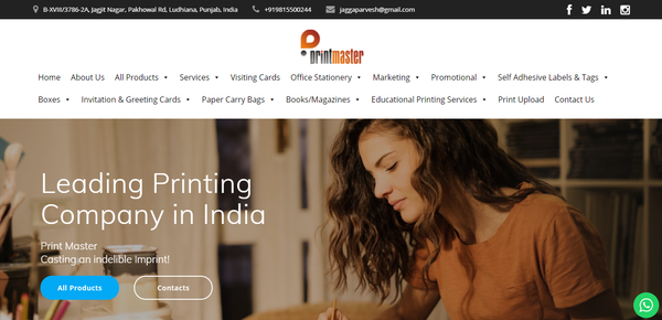 Print Master India Website