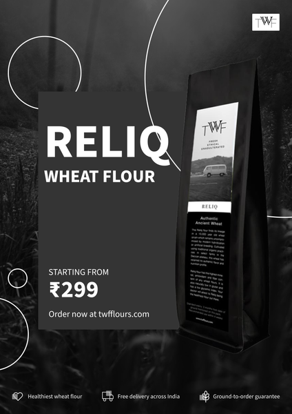 Sale poster on TWF Reliq Flour.