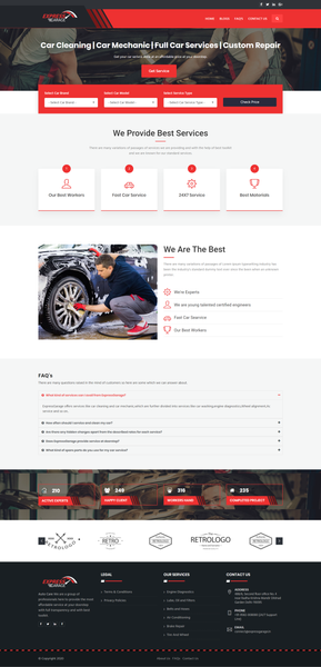 Car service booking website