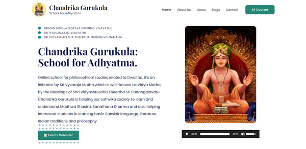 Hindu Gurukula & E Learning Website