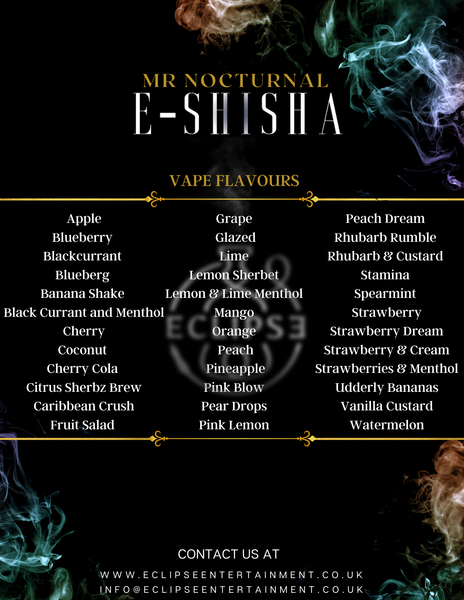 Sisha Menu