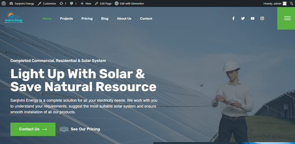 Sanjivini Energy - Solar Panel Service Website Design