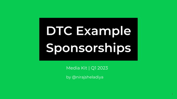 Sponsorship Media-Kit : DTC Example | Q1 2023