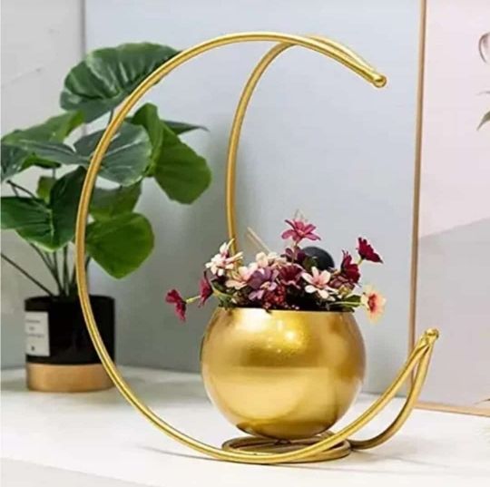Nautical Metal Moon flower Vase