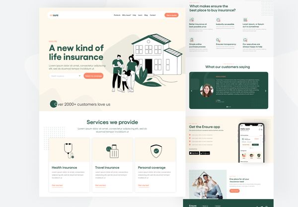 Insurance website Home page