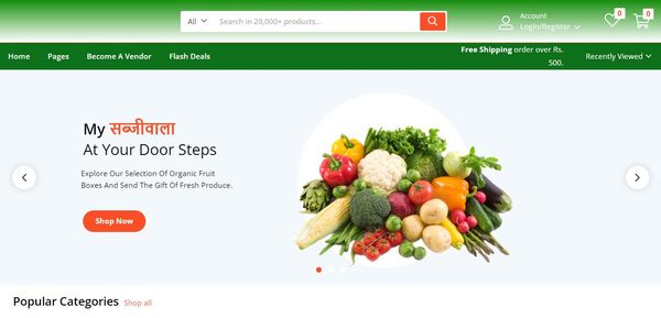 Door step grocery Website