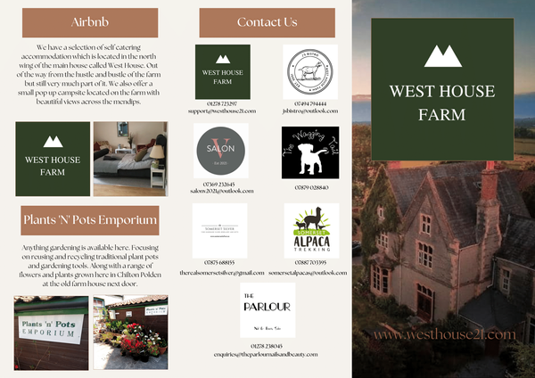 Leaflet for businesses at West House Farm
