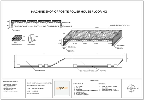 MACHINE SHOP OPPOSITE POWER HOUSE FLOORING DRAWING