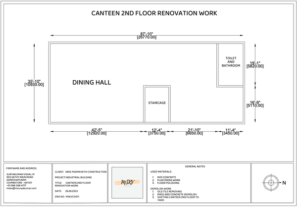 CANTEEN SECOND FLOOR RENOVATION DRAWING