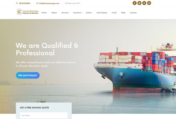 CarryOnCargo Wordpress Website Development