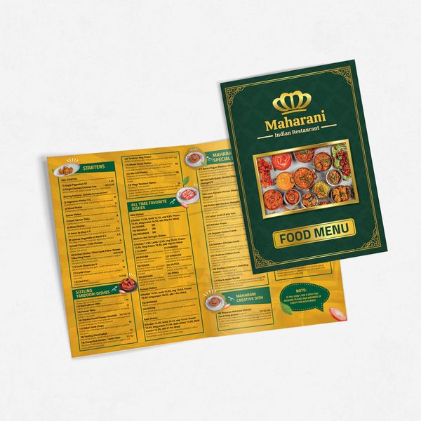 Bi Fold Restaurant Menu Bi Fold Restaurant Menu