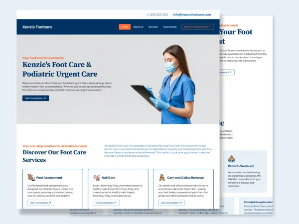 Kenzie | Foot Care Service Based Website