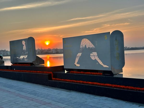 WORLDS LARGEST IMMERSIVE SURYA NAMASKARA YOGA METAL LIGHT ART SCULPTURE