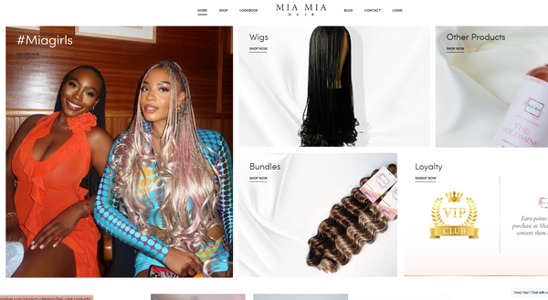 MiaMiaHair Ecommerce Website