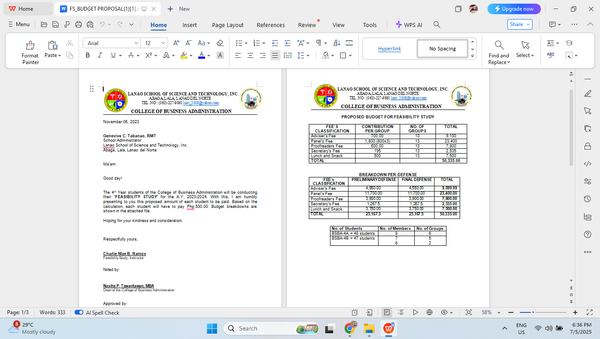 Feasibility Study Data Entry and Documentation