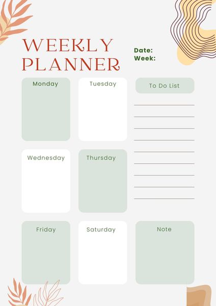 Minimalist Sage Green Weekly Planner