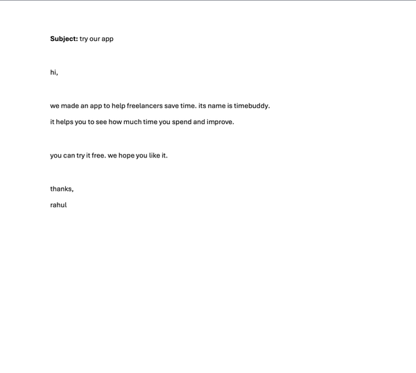 Cold Email Optimization – Before & After
