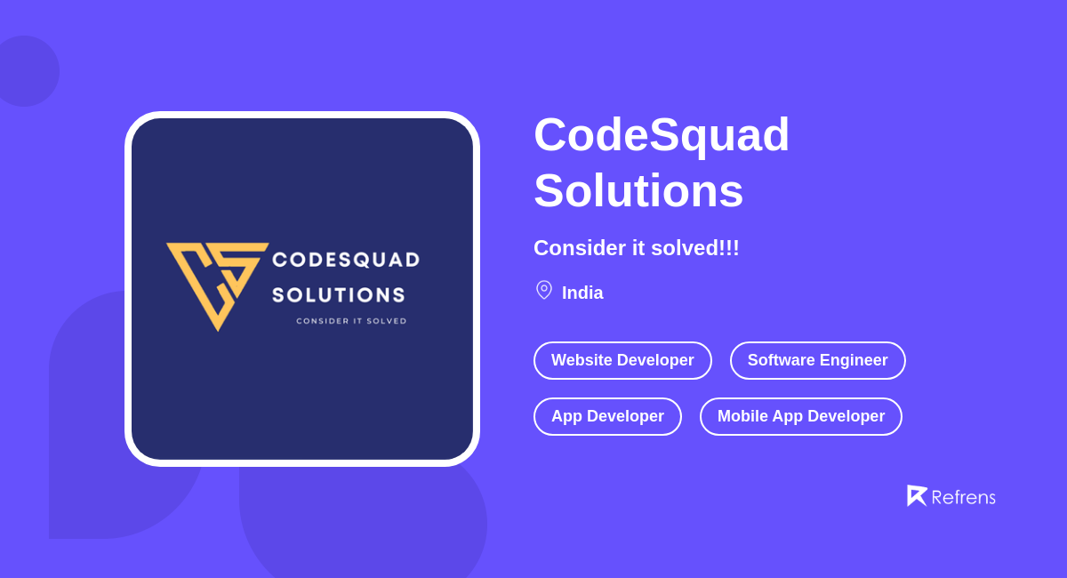 CodeSquad Solutions -Refrens