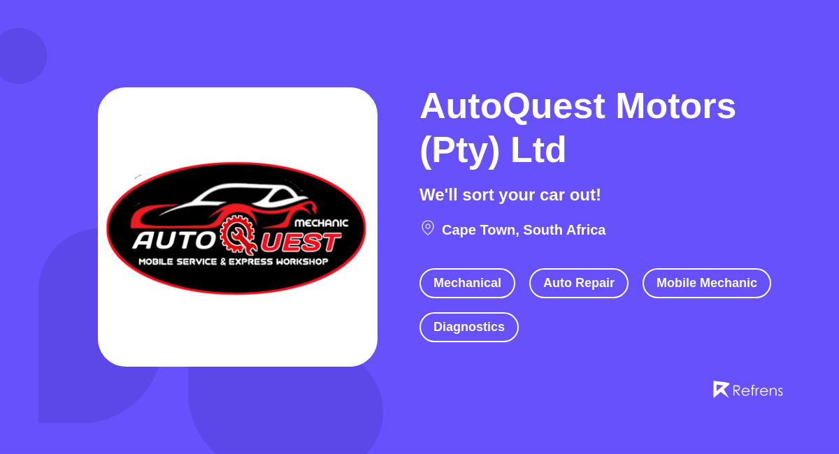 AutoQuest Motors (Pty) Ltd Mechanical, Cape Town Refrens