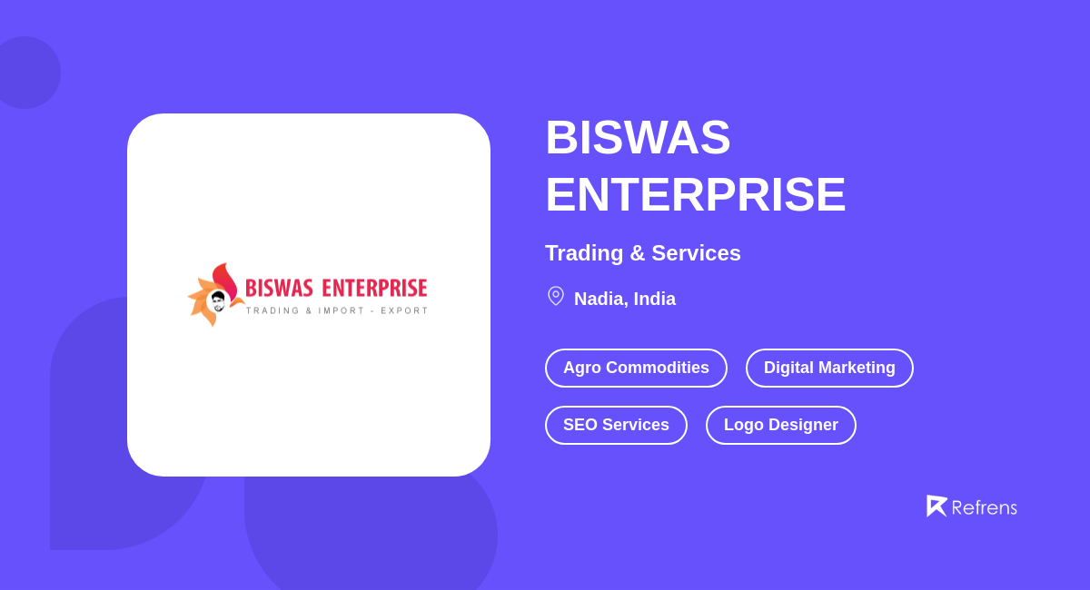 BISWAS ENTERPRISE | Logo Designer, Nadia -Refrens