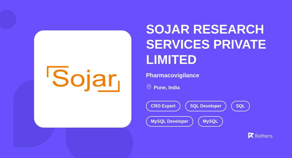 SOJAR RESEARCH SERVICES PRIVATE LIMITED, Pune -Refrens
