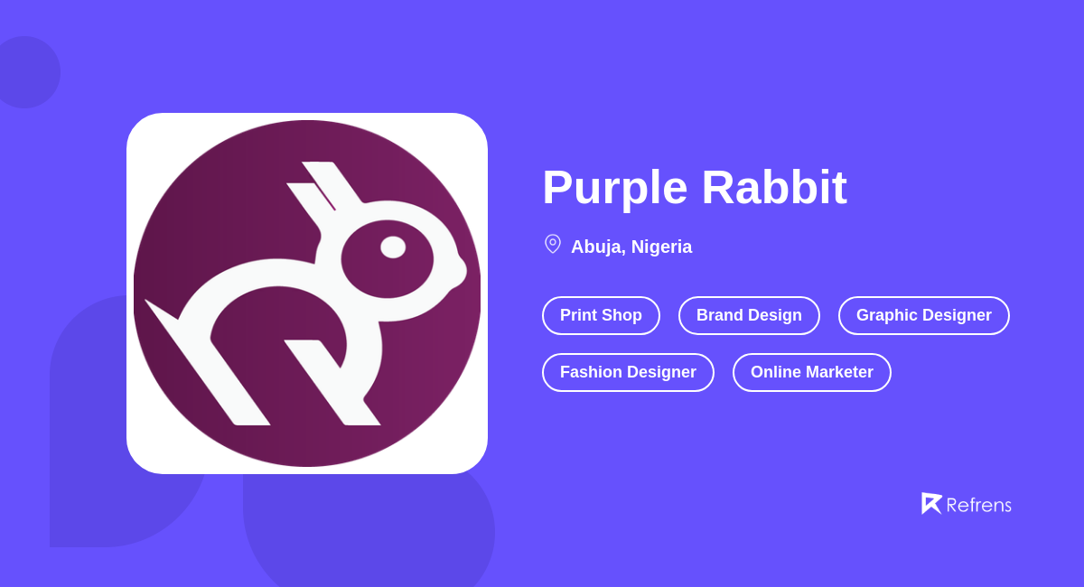 Purple Rabbit | Graphic Designer, Abuja -Refrens